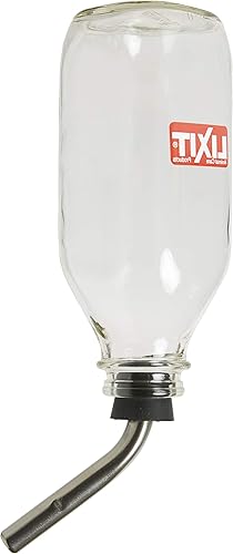 Miniatura 2 de Lixit Botellas de agua de vidrio de lujo resistentes para pájaros, perros y animales pequeños. (tubo grande de 32 onzas)