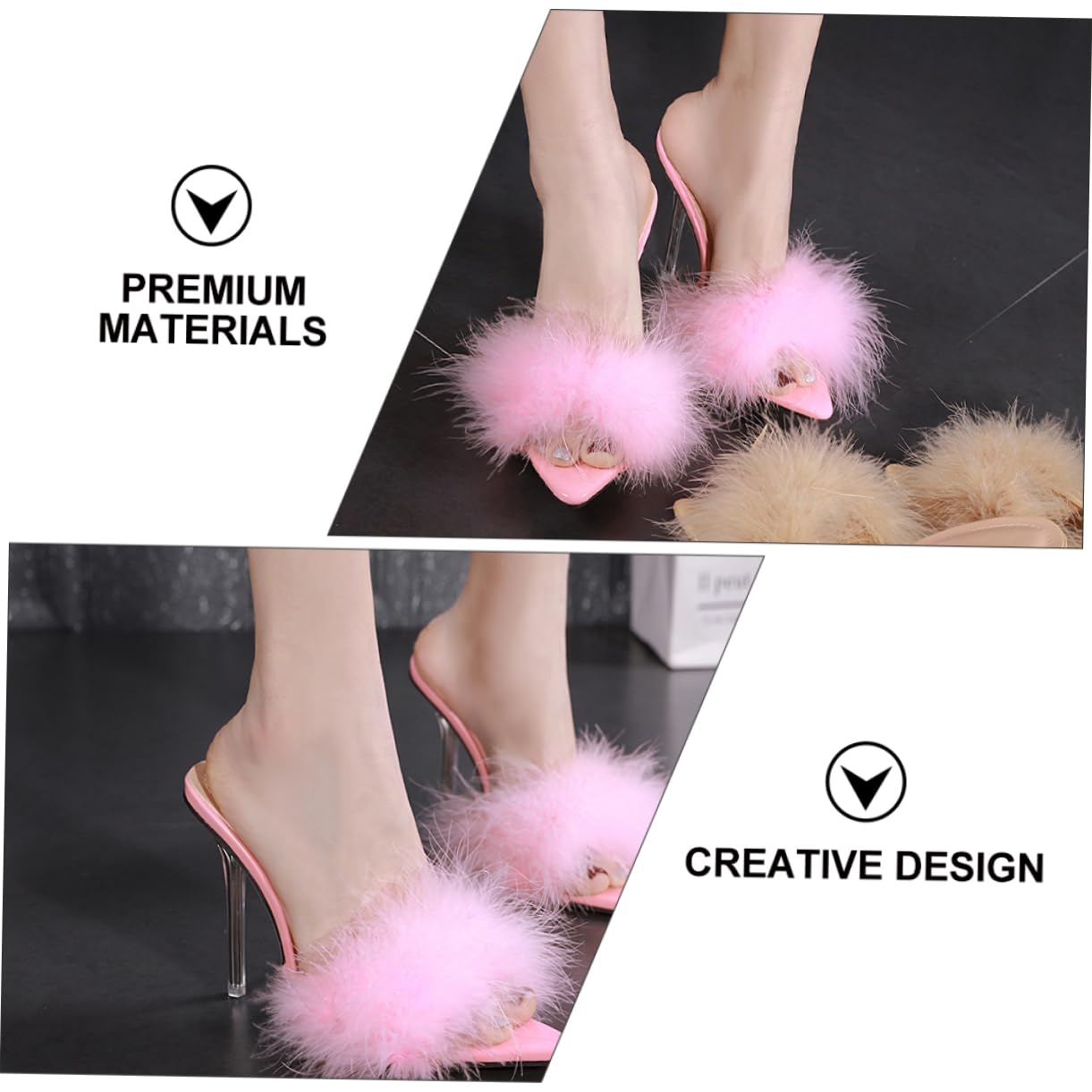 Didiseaon Ciabatte Estive a Punta Tacchi Spillo, 1 Paio Rosse | Stile Classico da Donna, Suola Artificiale in Gomma e Pelle Scamosciata, per Feste e Nightclub