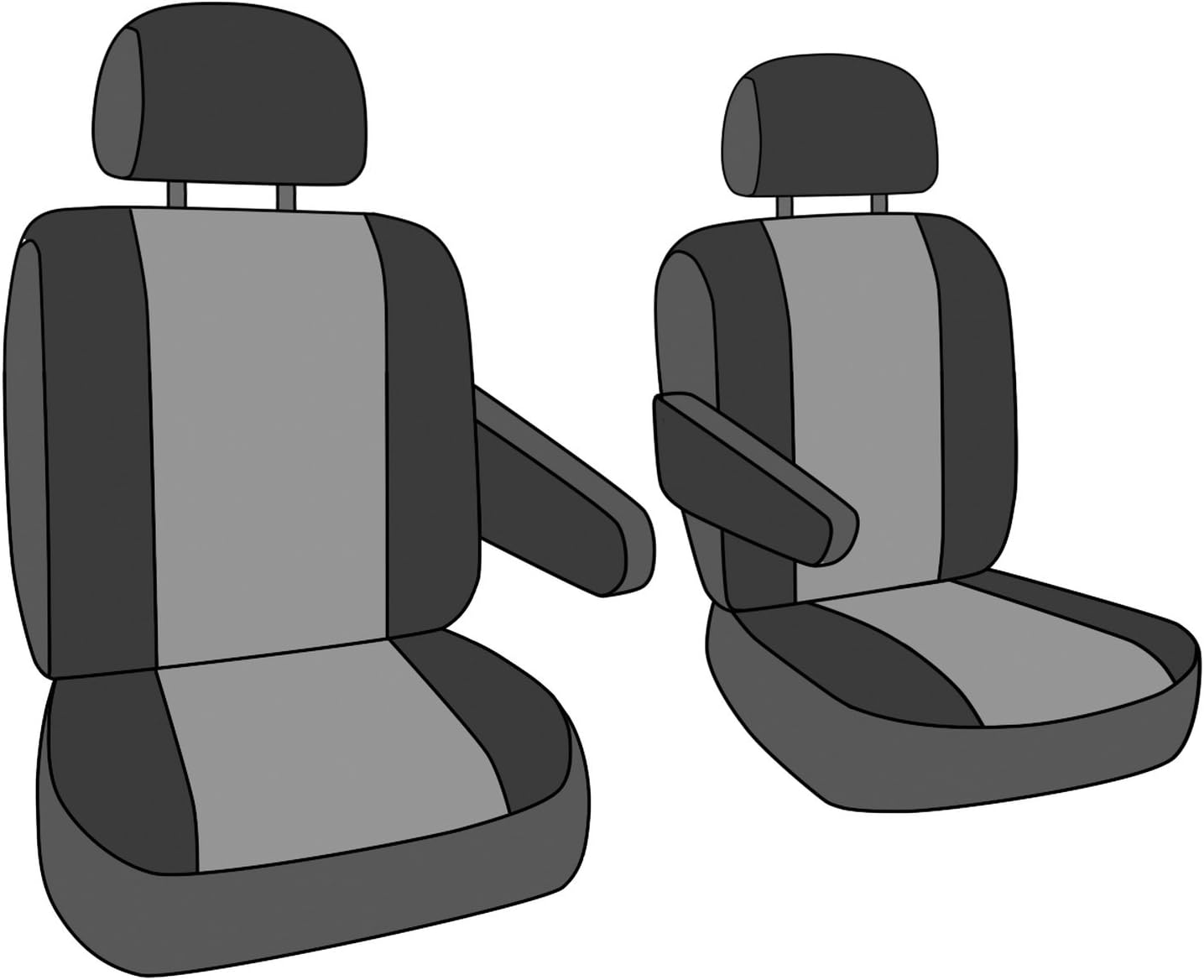 CalTrend Front Buckets Seats, Microsuede Seat Covers for 2004-2007 Toyota Highlander Light Grey Light Grey Insert and Trim