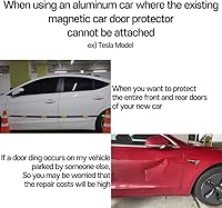 Vista 2 de BestDoorGuard Tesla Solamente Protector de Abolladuras de Puerta de Coche de Aluminio Prevención de Abolladuras de Coche Removible No Magnético