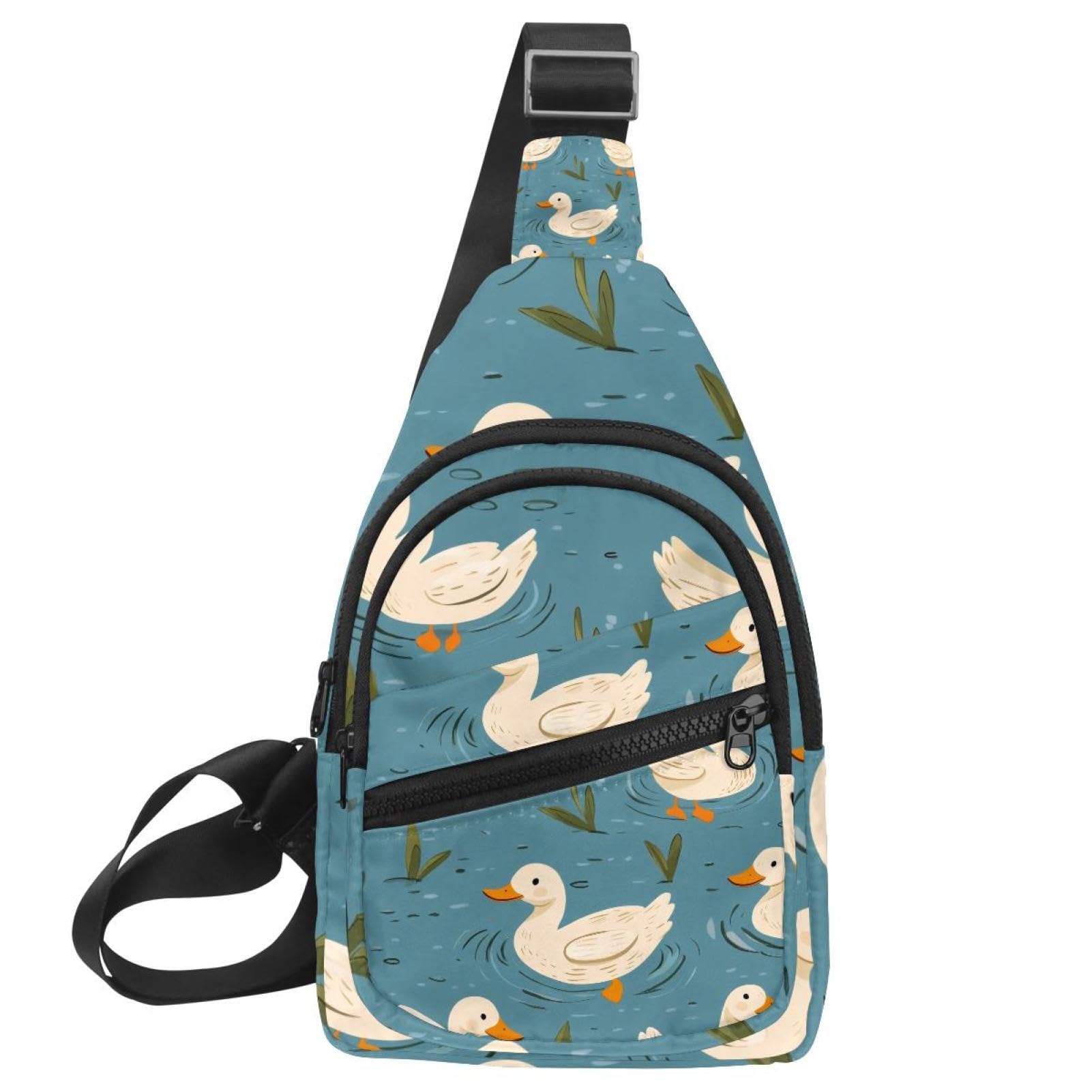 Mochila cruzada de patos con correa ajustable para manos libres diarias 7