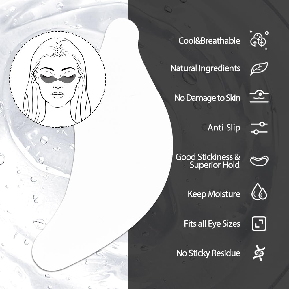 Lunamoon Eye Pads for Eyelash Extension Eyelash Pads Eye Pads Eyelash Extension Pad Eyelash Pads Eye Gel Pads Eyelash Lifting Pad Eyelash Colouring Pad Lash Extension Pads 50 works (Dolphin-Black) - Image 2