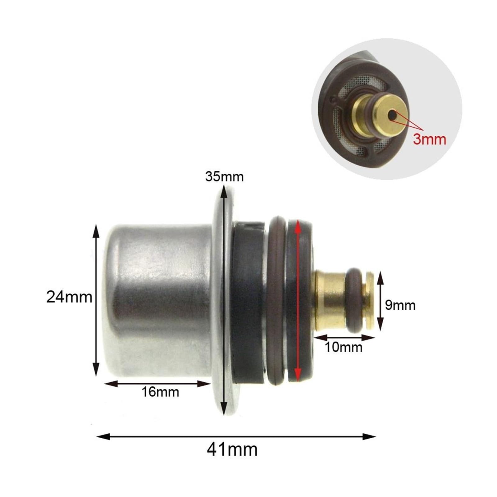 Regulador de presión de combustible de 3,8 bar, compatible con Fiat Stilo, Ecosport, Focus y GM Meriva, Montana, Corsa, Astra PR4076 válvula de control de presión de la bomba de combu