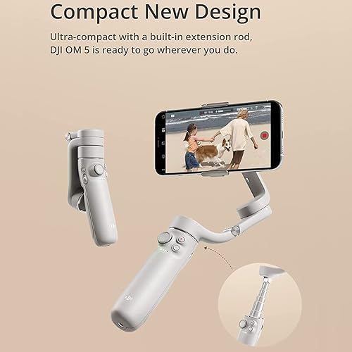 Miniatura 4 de DJI OM 5 Motorized Handheld Smartphone Gimbal Stabilizer Athens Gray Accessory Bundle with Deco Gear Small Camera Bag Lexar 64GB Memory Card 2 Year