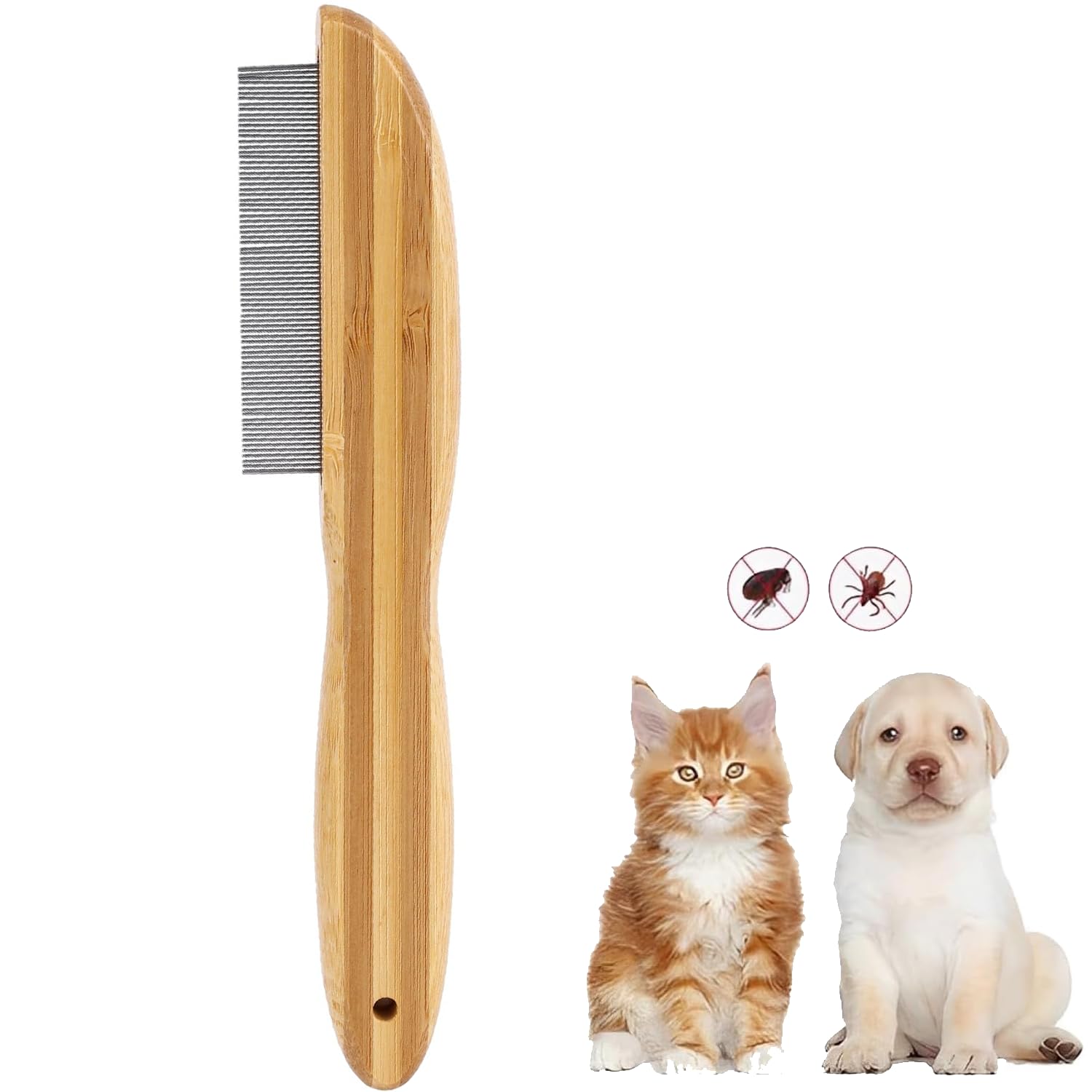Peigne anti Poux, Peigne anti Puces pour Chat et Chien, Peigne anti Poux Chien, Brosse anti Puces pour Chat, Brosse anti Puce Chien, Peigne Doux pour Enlever les Nœuds et les Enchevêtrements