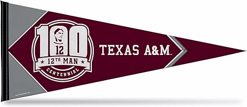 Rico Industries NCAA Texas A&M Aggies 12th Man - Banderín de fieltro suave de 12 x 30 pulgadas, EZ para colgar, decoración del hogar (sala de