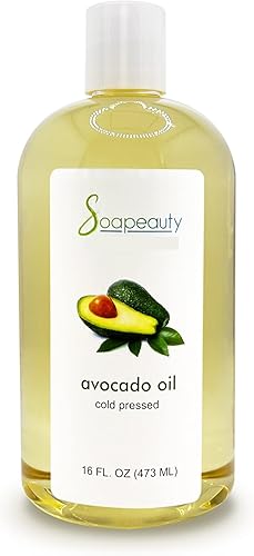 Soapeauty Aceite de aguacate para piel y cabello, prensado en frío, 100% puro y natural, aceite portador para aceites esenciales, aceite de masaje,