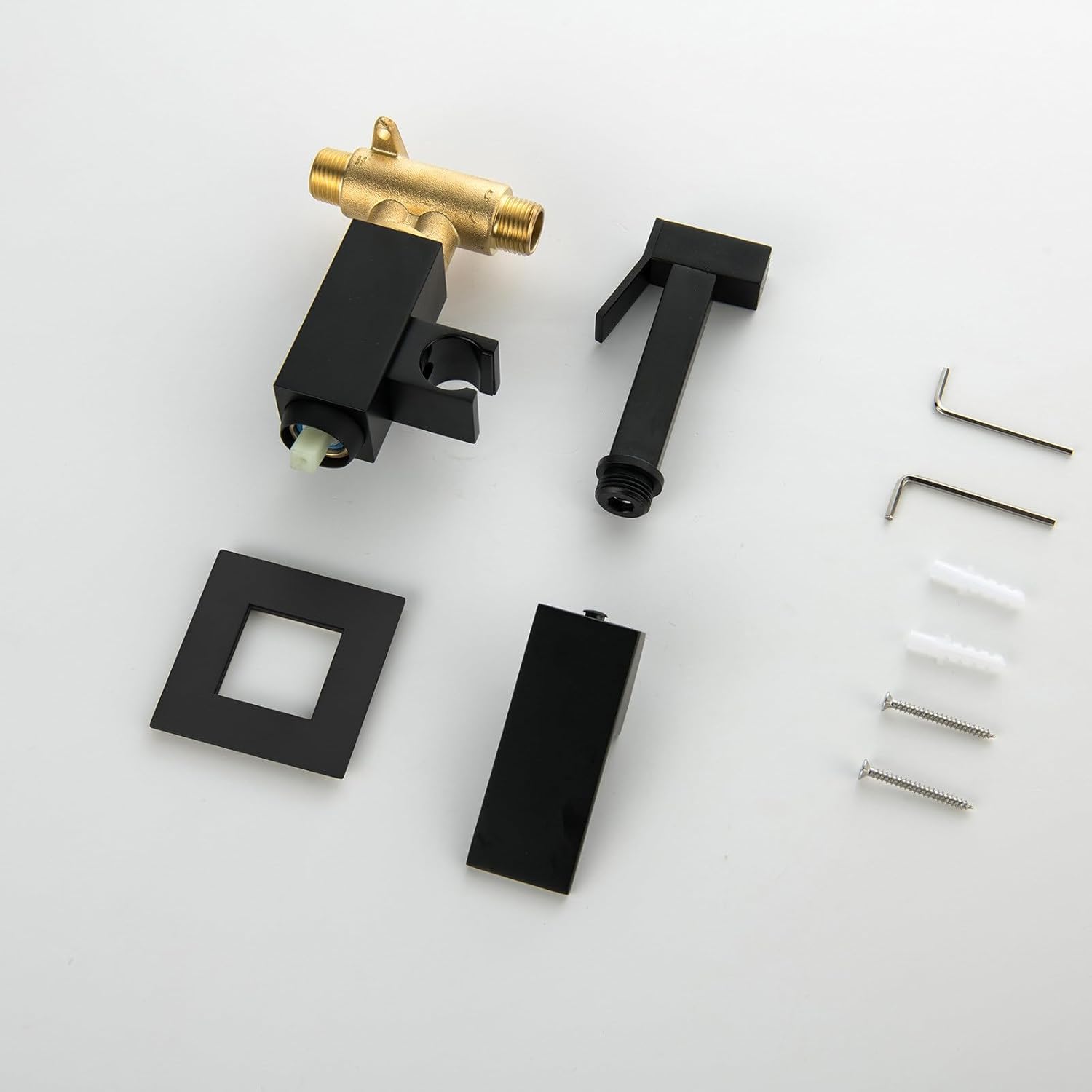 Handheld Bidet Sprayer, Brass Single Handle Bidet Attachment for Toilet Hot and Cold Water Douche Jet Spray Kit Wall Mounted Concealed Cloth Diaper with Rough-in Valve, 1.2m Hose