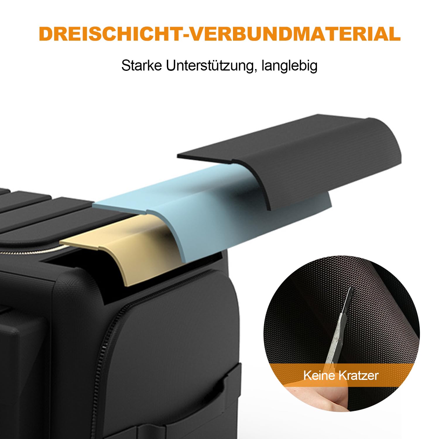 Ergocar Kofferraum Organizer 1680D Oxford Aufbewahrungstasche Multitasche Rücksitz Organizer 3 mal Größe Faltbar Auto Kofferraum-Tasche für Auto/LKW/SUV (Schwarz, 60L Keine Seitentaschen)