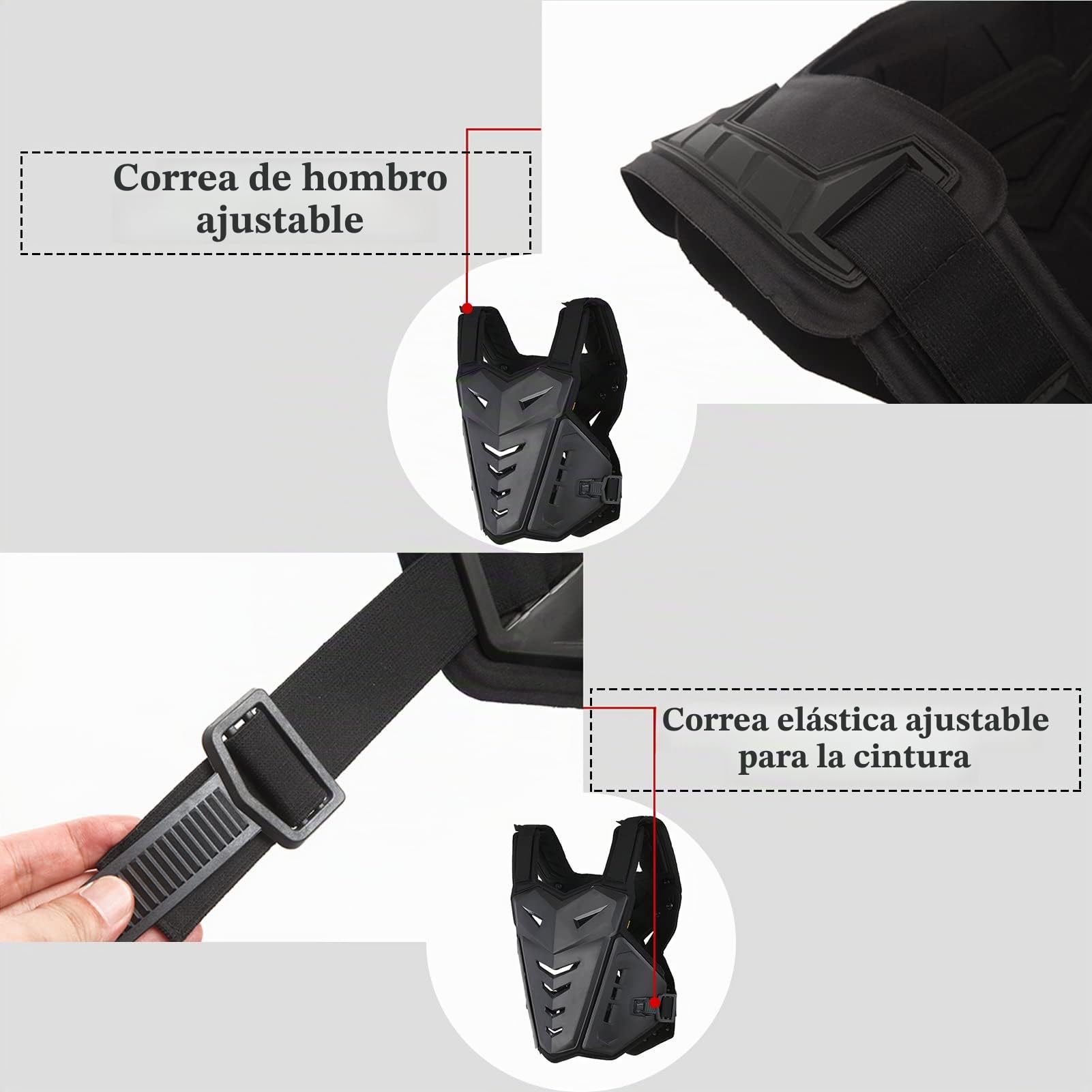 ACAGALA Chaleco de armadura de motocicleta para pecho y espalda, chaleco protector para ciclismo, patinaje, esquí, motocross