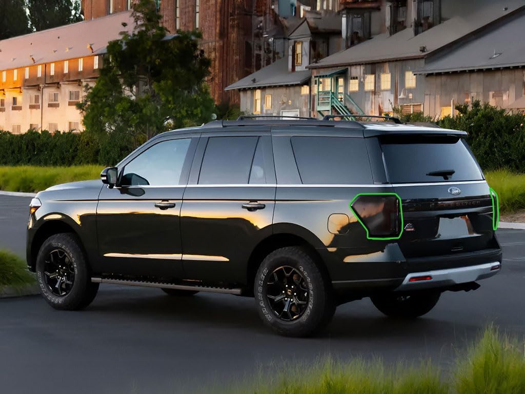 Rvinyl Tail Light Pre Cut Film Tint Cover Kit in Blackout Smoke Compatible with Ford Expedition 2018-2023 LED - Adhesive Backs