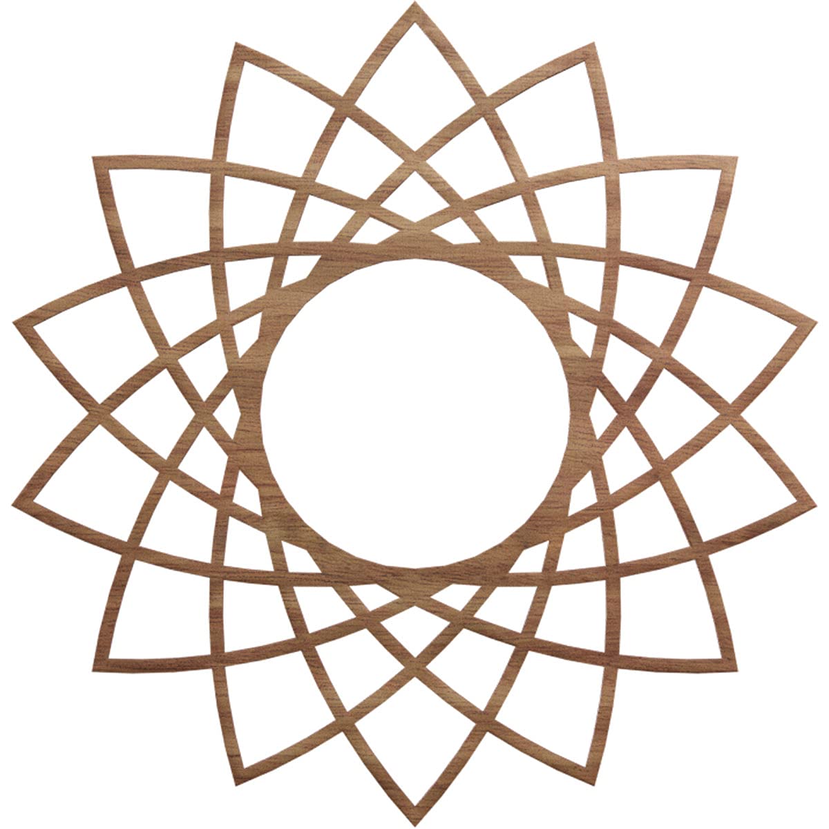 Ekena Millwork 28"OD x 10 3/4"ID x 3/8"T Eleanor Wood Fretwork Pierced Ceiling Medallion, Walnut