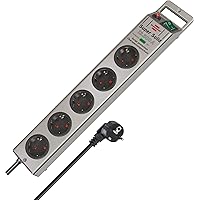 BRENNENSTUHL 1153340315 - Base múltiple Super-Solid color plata con protección contra