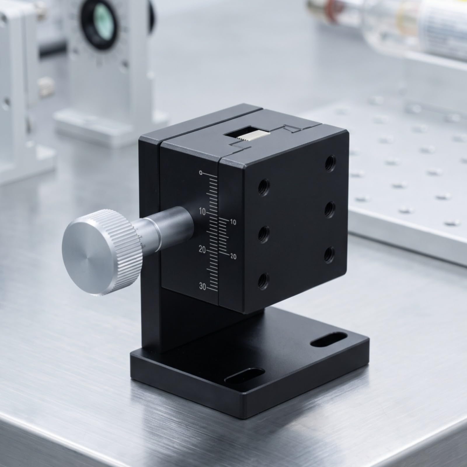 harayaa Slitta Micrometrica con Volantino | Anodizzato Nero, Scorrevole, Posizionatore Micrometrico, per Banco Ottico, Laboratorio, Lwz4060 Piattaforma