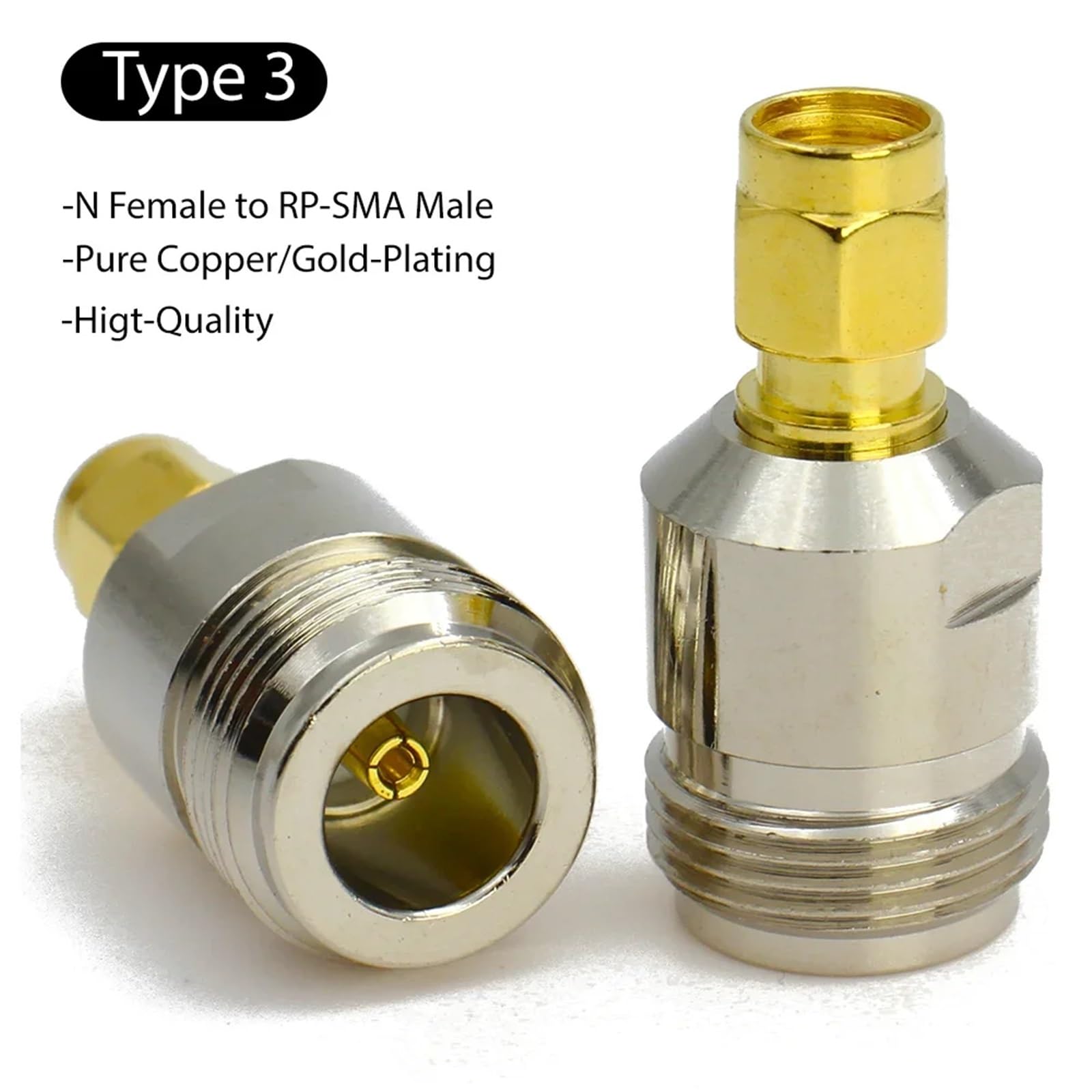 Kit adaptateur coaxial RP-SMA vers type N mâle/femelle (type 3, 3 pièces)