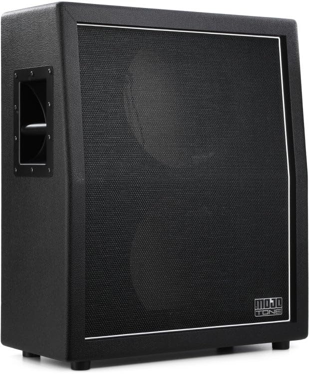 Mojotone British Lite 212 Vertical Unloaded Speaker Cabinet - Black with Salt and Pepper Grille...