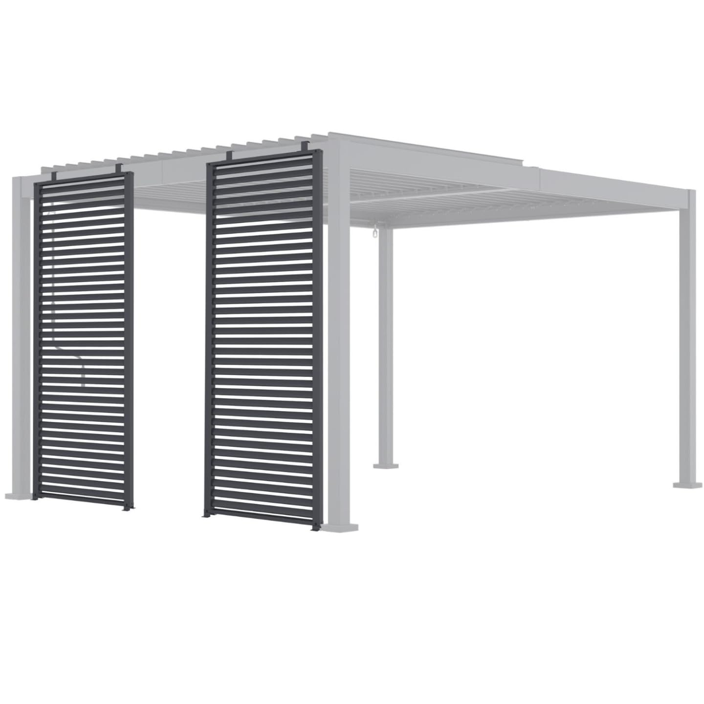 IDMarket - Lot de 2 persiennes pour pergola pans modulables Gris Anthracite