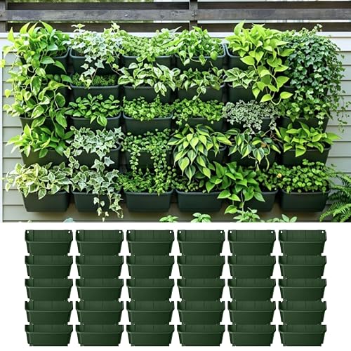 LaLaGreen Vertical Garden Planter – 30 Pack 13 Inch Dark