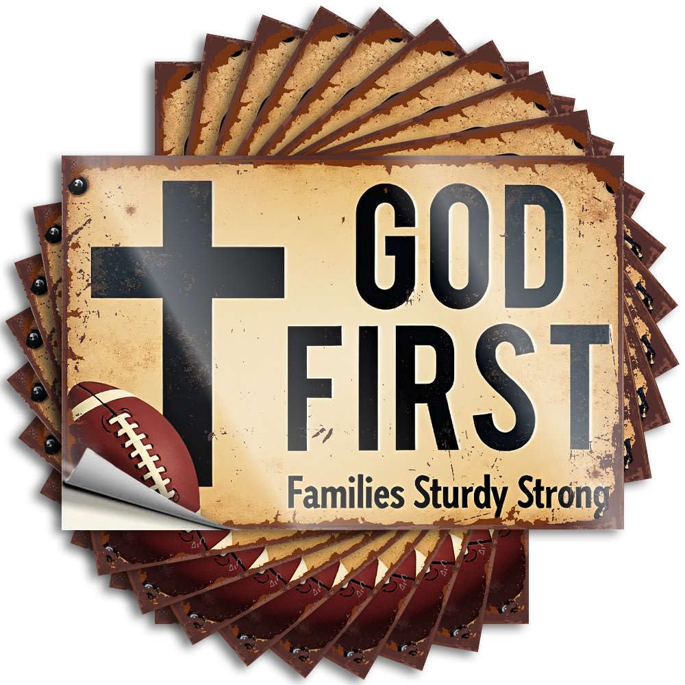 Room Door Decor Tattoo - Bookish Man Bottle God First: Building Strong Families(8X12CM)