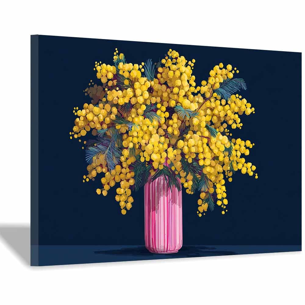 ZAMAEIU Nature Wall Art Cluster in Vase decorative home accessories, paintings wall art,For living room, bedroom, Apartment Corridor Office etc.(yellow)-30x50cm Framed