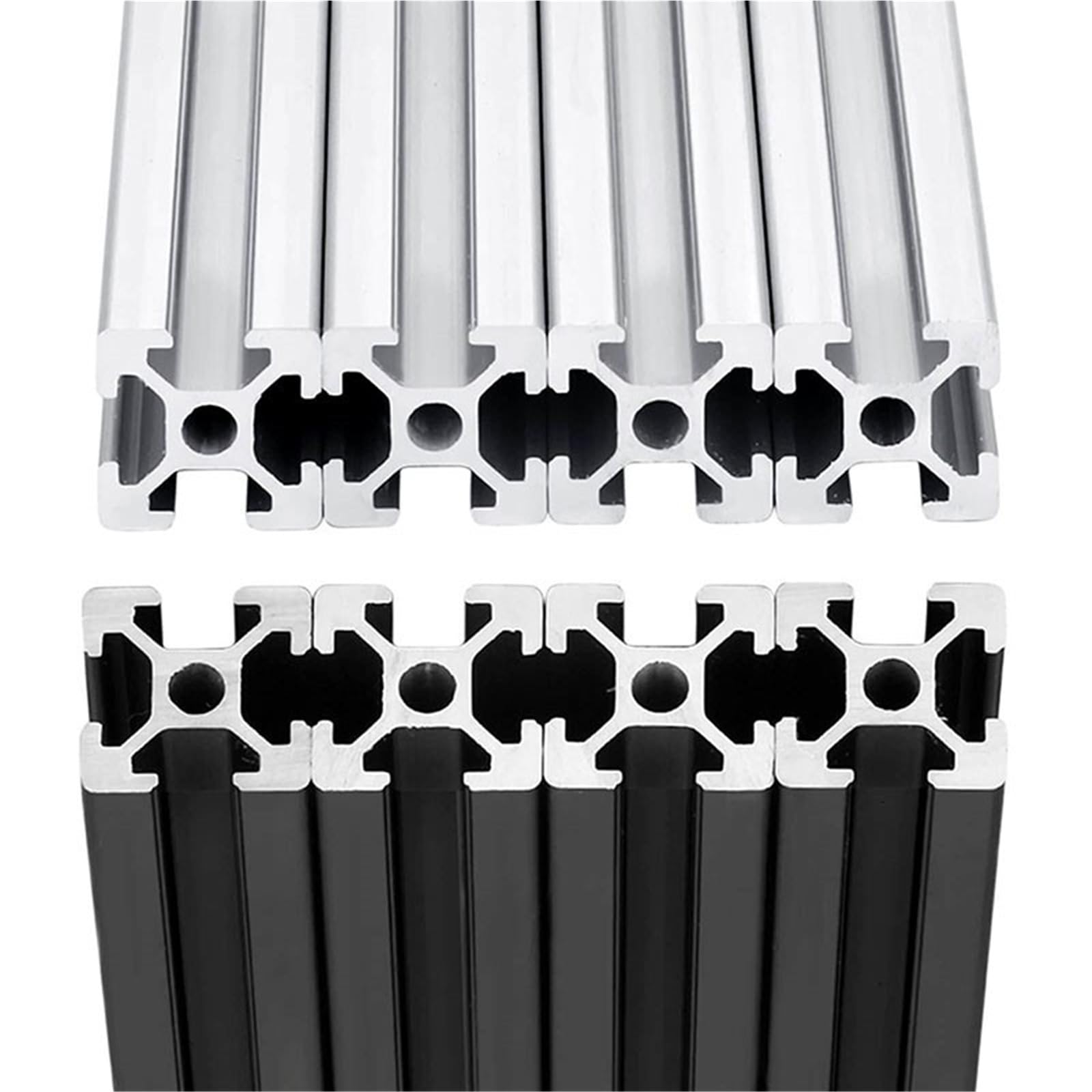 GTPBAO 4 pezzi 20x20mm profilo quadrato tipo T slot 2020 estrusione in alluminio anodizzato guida lineare for staffa del telaio Binario estruso(Sliver,550mm long)