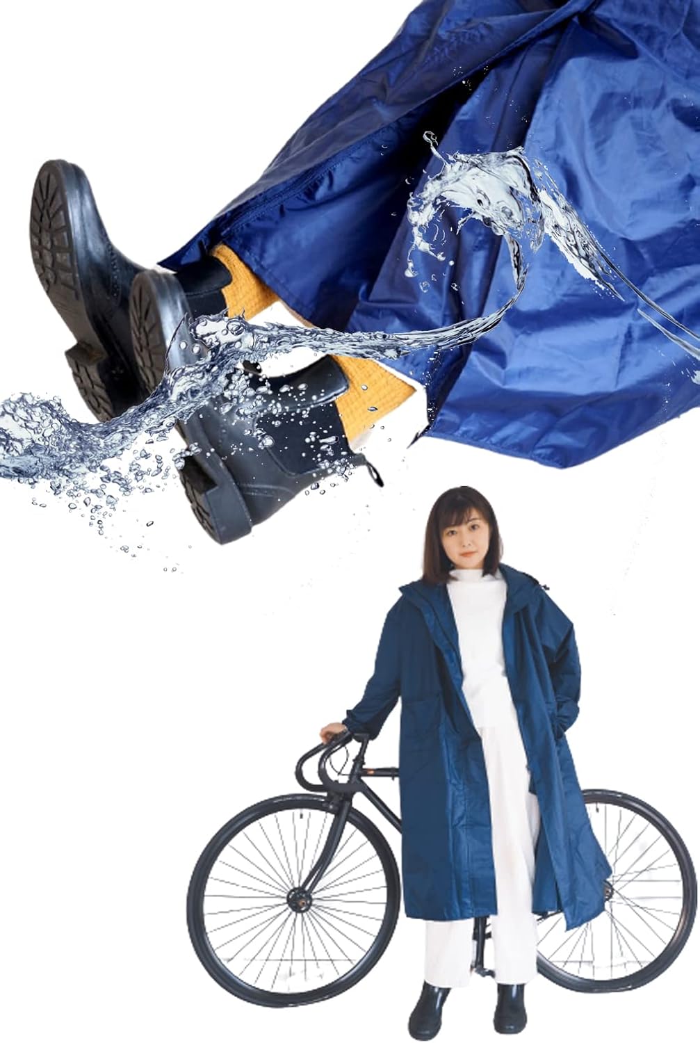 ひざ下ぬれない レインコート パンツ不要 カッパ レディース ポンチョ 雨具 レインウェア かっぱ 自転車 オープニングセール レインポンチョ