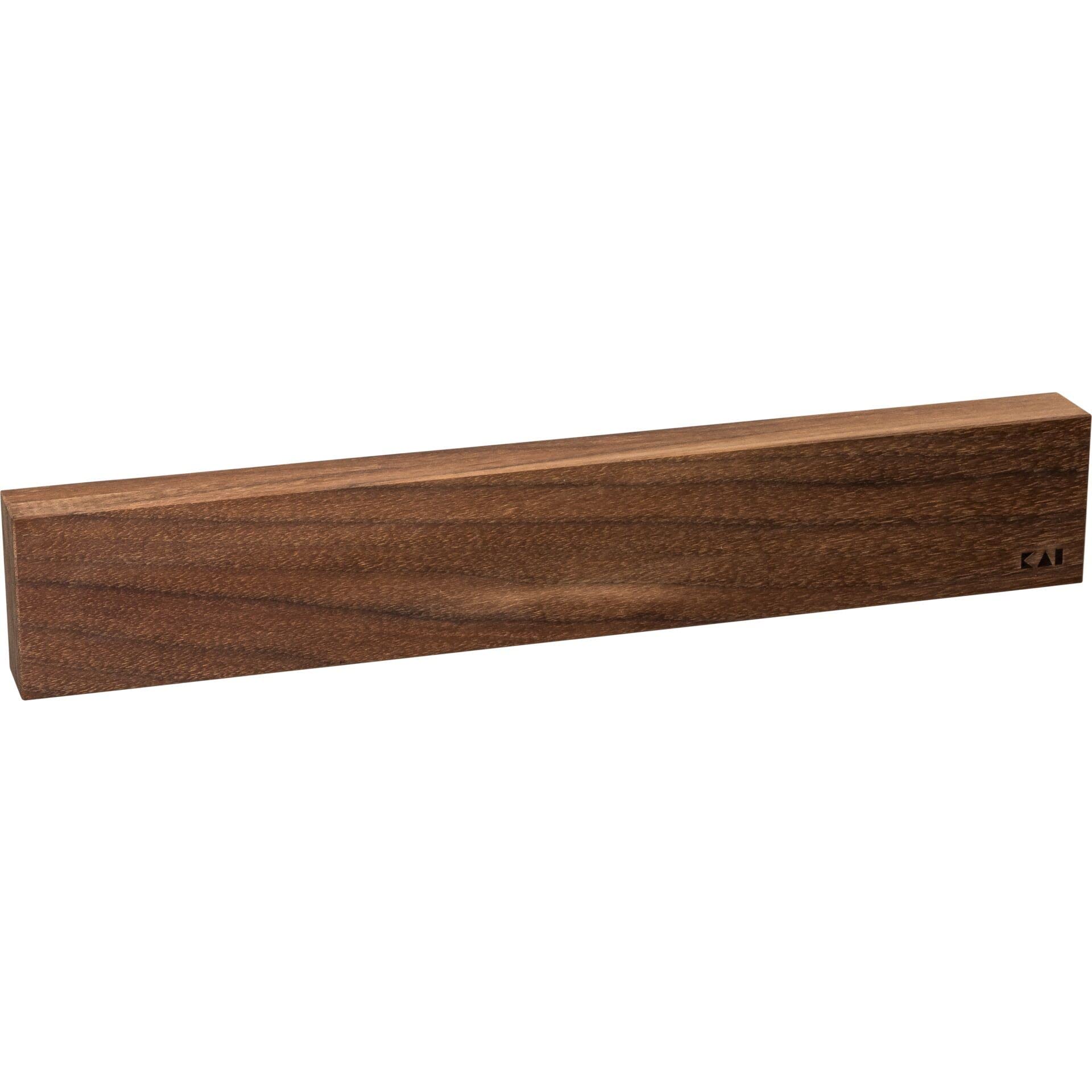 KAI Barra magnetica in noce per conservare i coltelli - legno di alta qualità per la cucina - dimensioni 39 x 6,5 x 3 cm - barra per cucina magnetica in legno