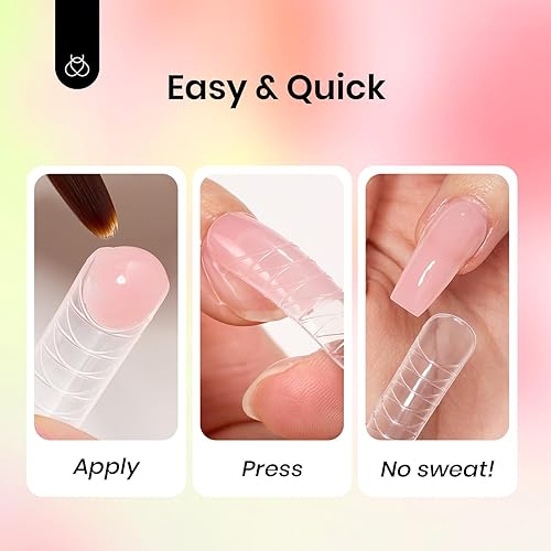 Miniatura 53 de Beetles - Kit de extensión de gel de uñas de polietileno, 6 colores de gelatina nude con solución deslizante, mejora de uñas para principiantes y 0