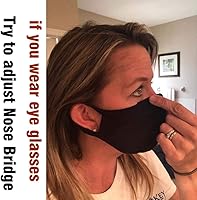 Vista 5 de Paquete de 8 cubrebocas negros para el polvo, cubierta de algodón, tela reutilizable, cómodo material transpirable, paquete de 8