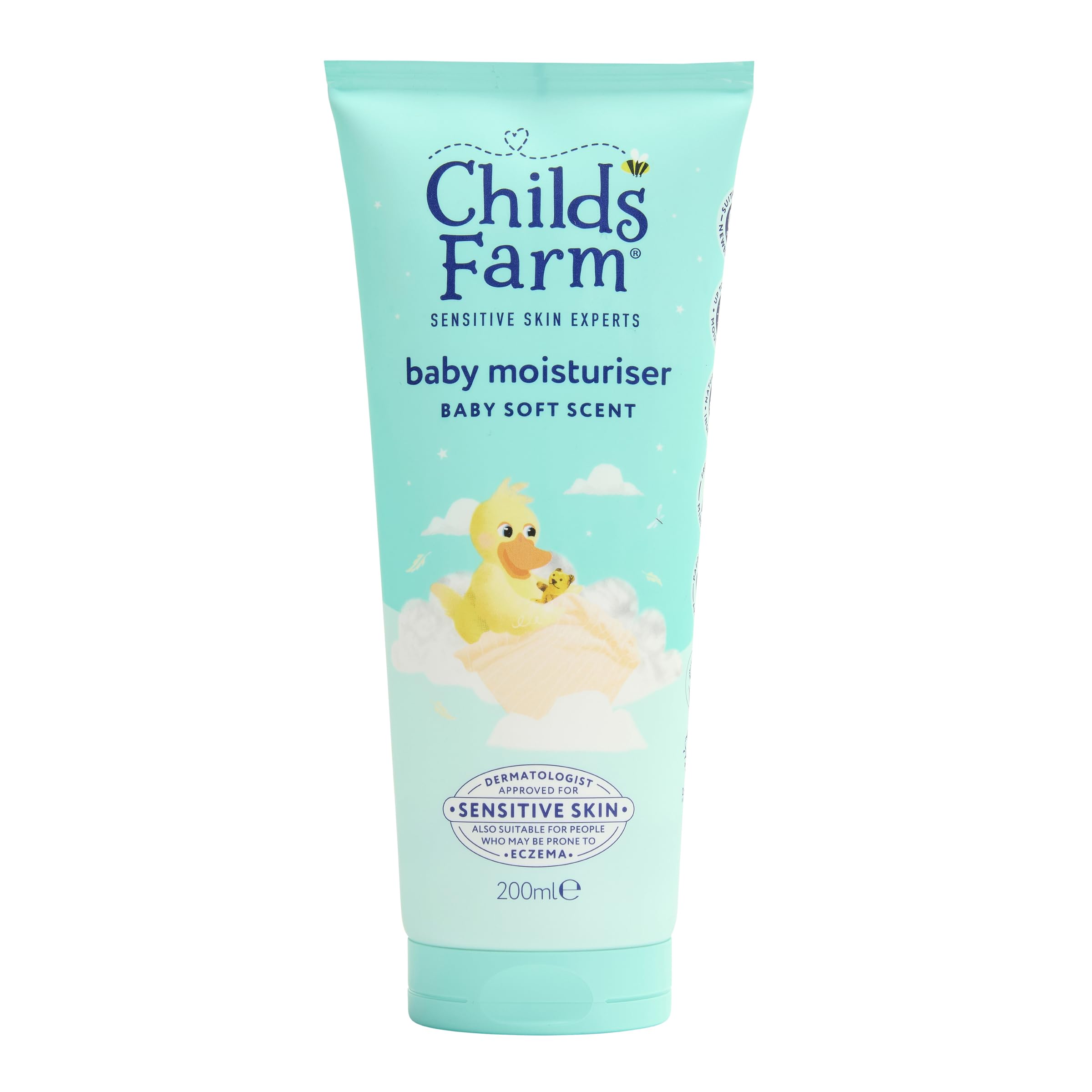 Childs Farm Baby Moisturiser, Baby Soft Scent | Moisturising & Hydrating | Suitable for Newborns with Dry, Sensitive Skin, 200ml