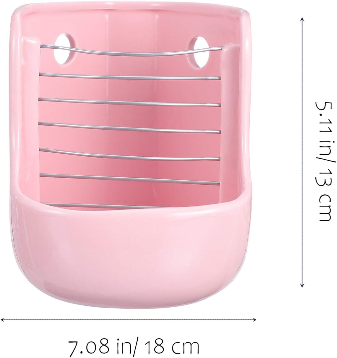 POPETPOP Rabbit Feeder Bunny Hay Rack, Ceramic, Wall Mountable, 12" x 12"