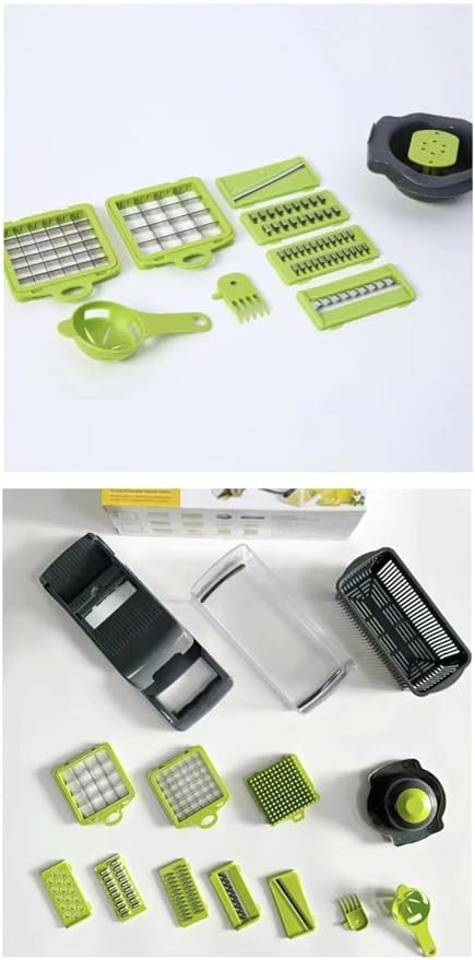 Cortadora y ralladora manual multifuncional de cocina 16 en 1 miniatura 5