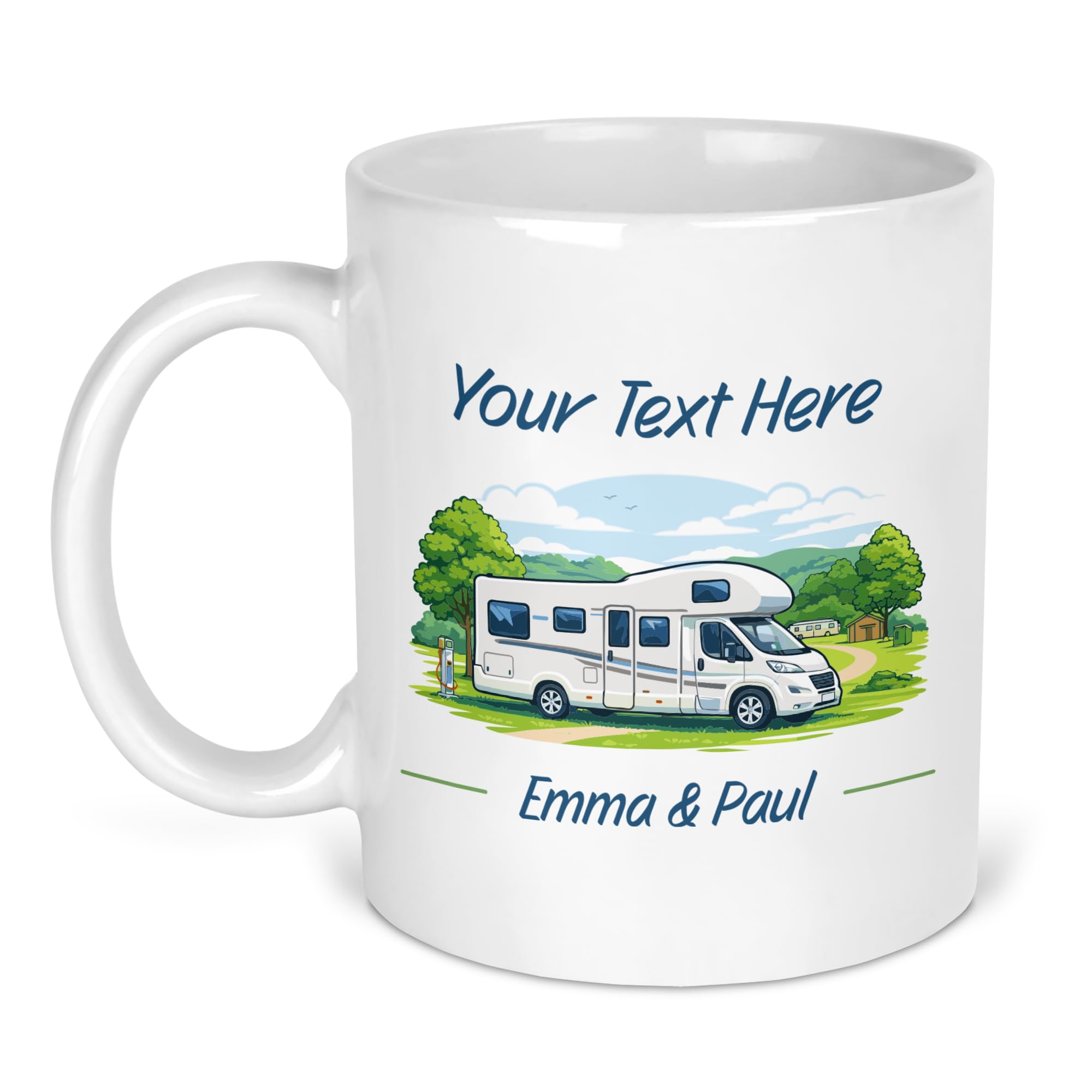 Chicken Craft Personalised Motorhome Mug with Name - Overcab Custom Colour Design - Camping Gift for Him and Her