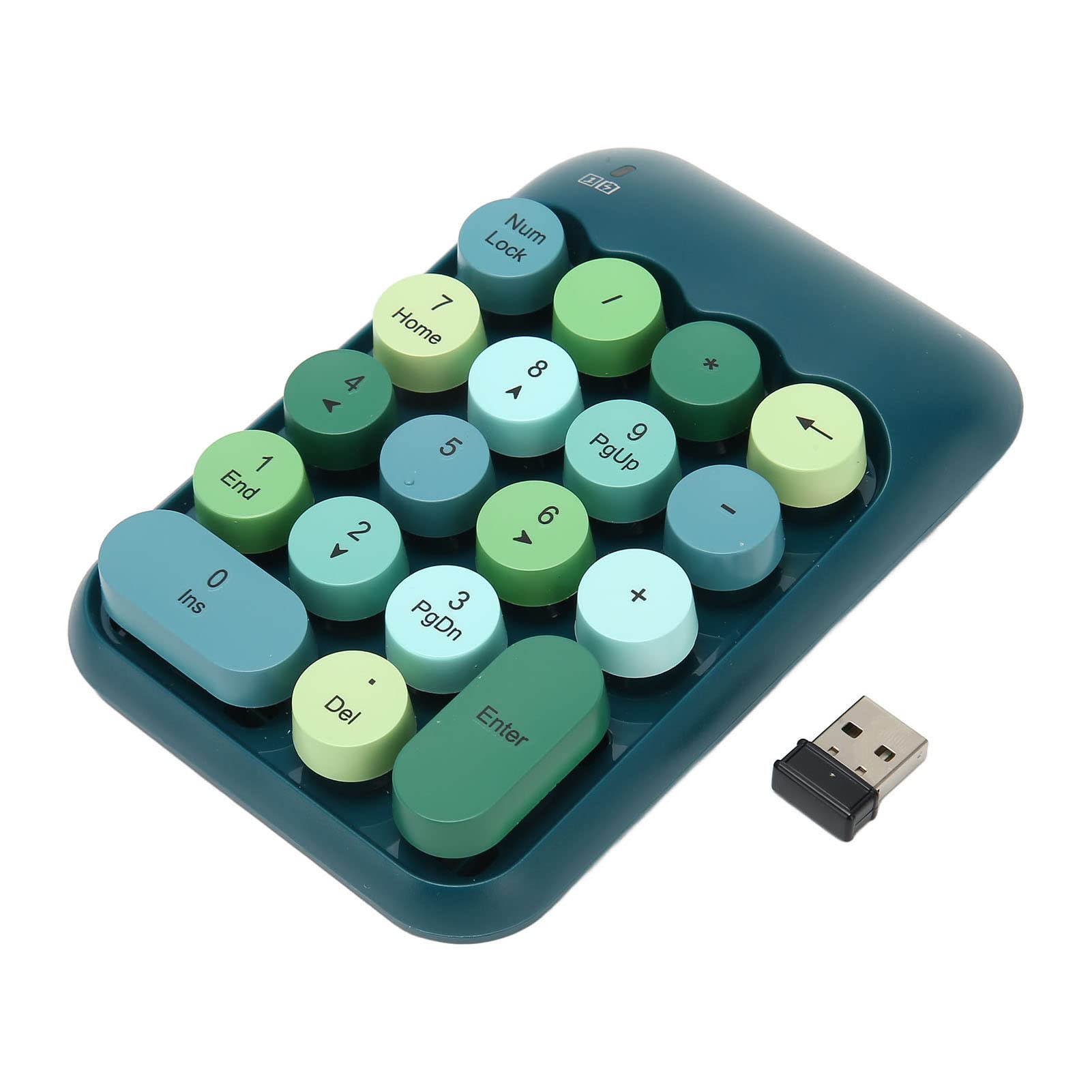 Tastierino Numerico USB, Tastierino Numerico Meccanico per Laptop, Tastierino Numerico per Macchina da Scrivere a Colori retrò a 18 Tasti per XP, per (Colore verde scuro)