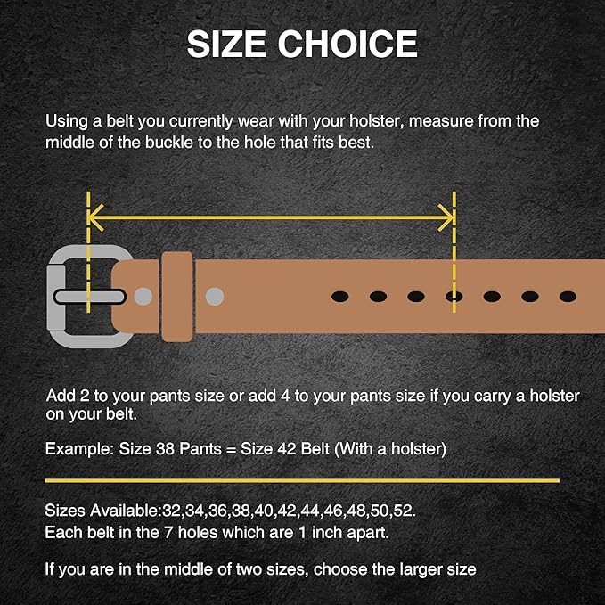 Image of YOETEY 1.5 inch Leather Tactical Belt Men for Work & Casual