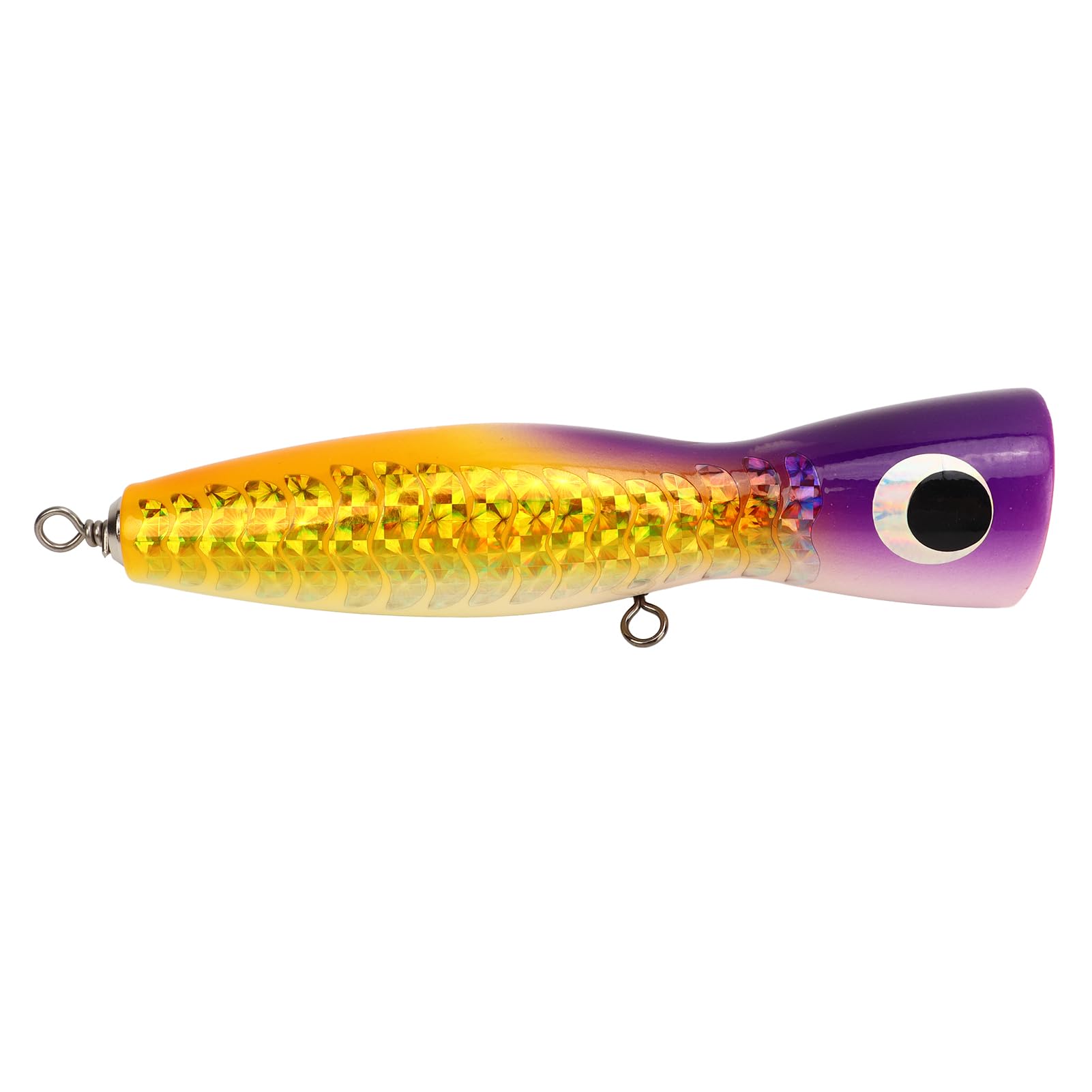 Popper - Esca colorata attraente, design riflettente, esca in tiglio, esca artificiale simulata, 18 cm, 120 g, esca in legno per bassi tonno GT trota