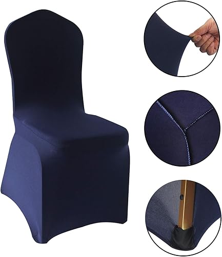 Miniatura 8 de Welmatch - Fundas de elastano para sillas (12 unidades), Gris plateado, Universal