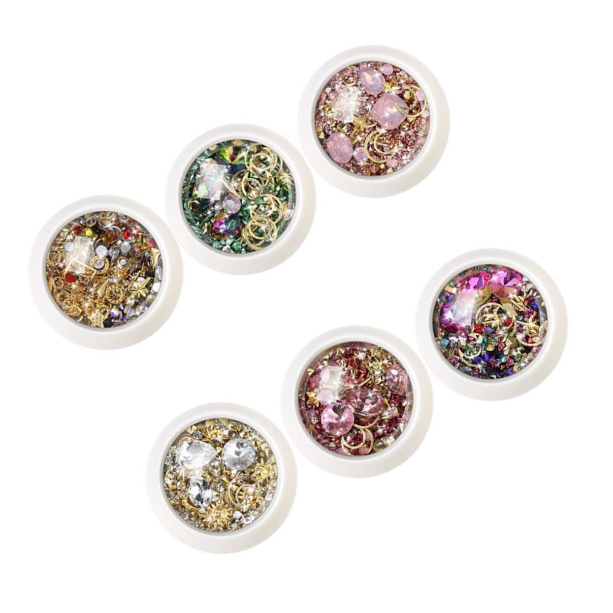 minkissy 18juegos Sets De Accesorios De Arte De Uñas Rhinestones Para Decoración De Manicuras Suministros De Belleza Para Mujeres Estilo
