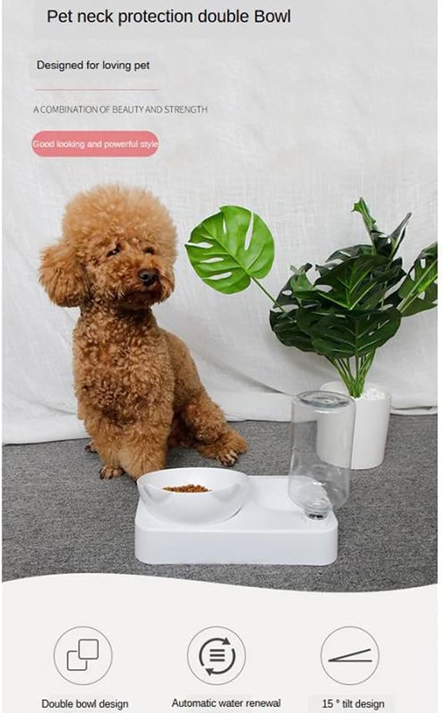 Pet Bowl Automatic Feeder Dog Food Bowl with Water Dispenser Double Dog Drinking Bowl Dish Bowls for Pet Food Supplies