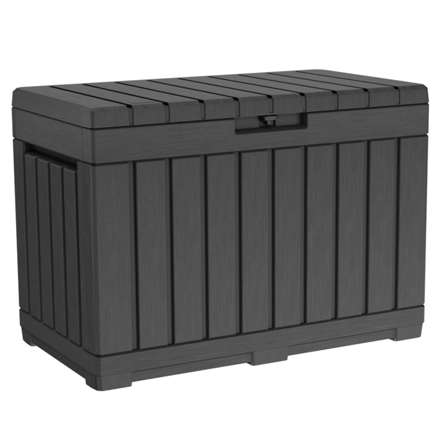 Keter Kentwood Garden Storage Box, Crate with Lid, Graphite, Seat, Volume 190L, 259152