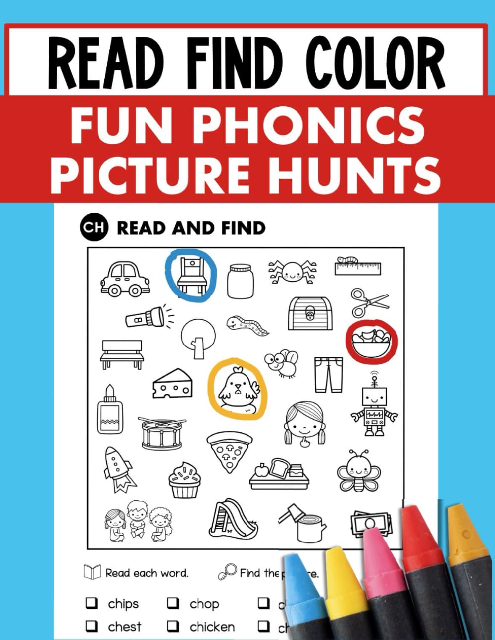 Phonics Look and Find Picture Hunts Digraphs Long Vowel Teams R-Controlled Vowels: Search and Find Phonics Picture...