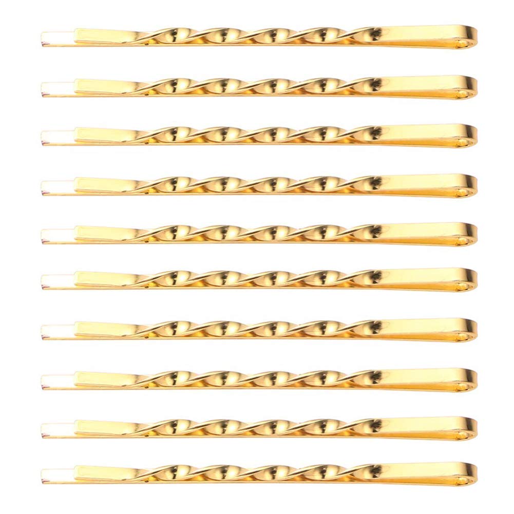 50 Pcs 2.17" Bobby Pins Metal Twist Hair Clips Simple Hairpins Hair Accessories for Women and Girls (Gold)