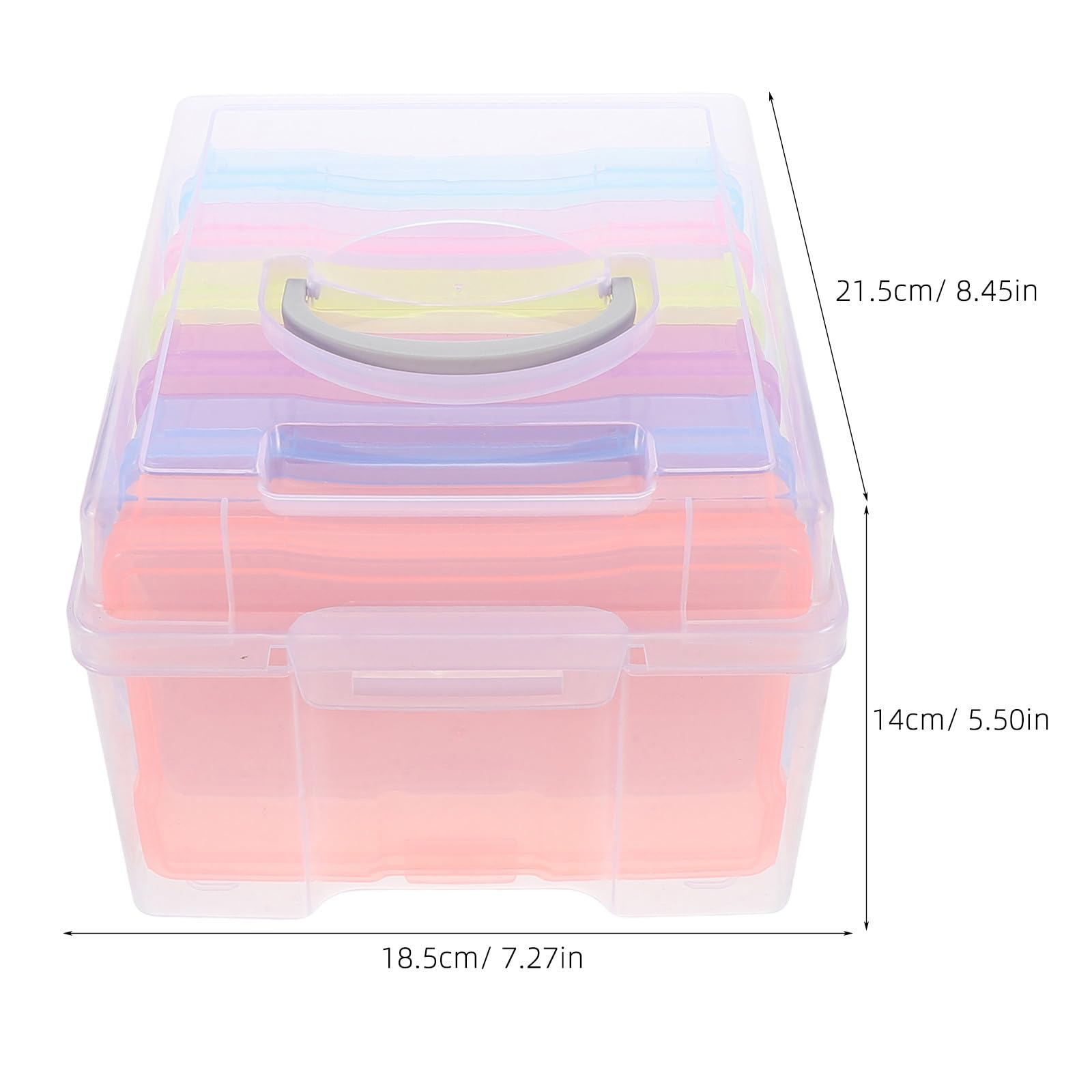 Lurrose Lot de 2 boîtes de rangement photo en plastique pour photos 10x15 cm - Organiseur - Boîte de rangement transparente pour graines et loisirs créatifs