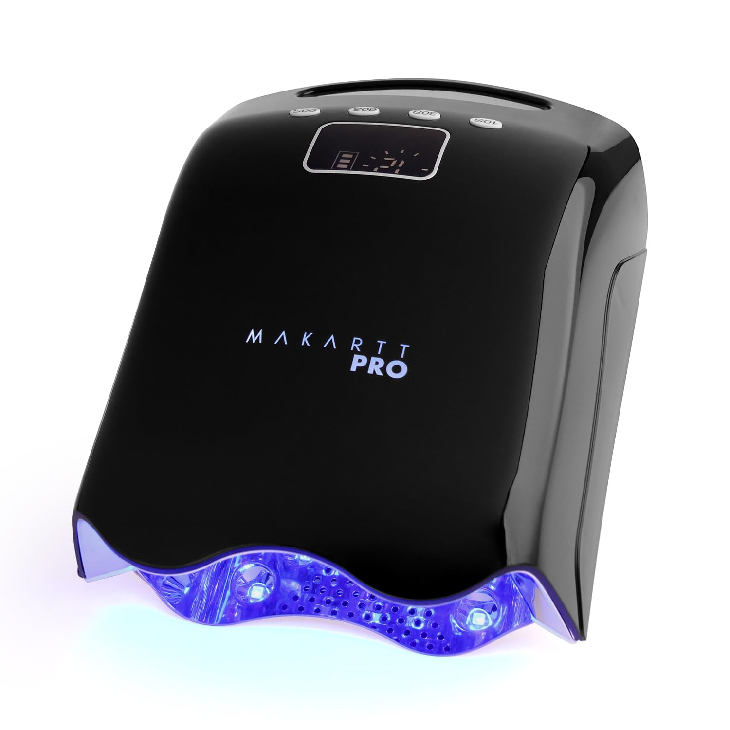 MakarttPro Professional UV LED Nail Lamp with Black & White Gel Polish Set – Fast Cure Nail Dryer + Highly Pigmented Long-Lasting Gel Kit, Salon Nail Art Bundle