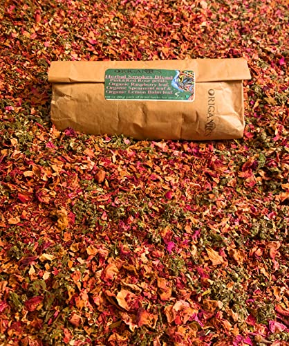 Herbal Smokes Blend | Organic Spearmint, Lemon Balm & Raspberry Leaf + Red & Pink Rose Petals