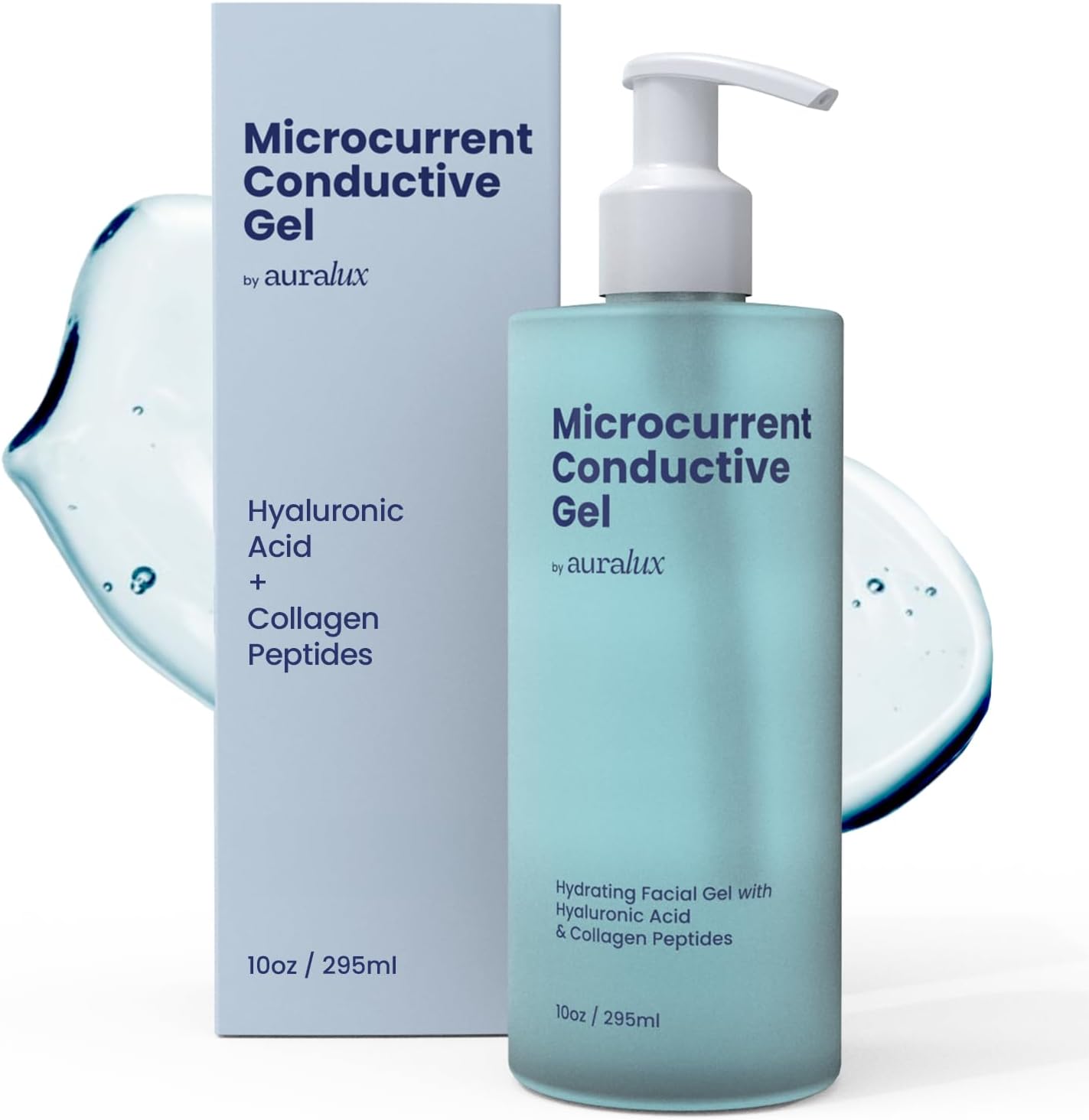 10oz Conductive Gel For Microcurrent Devices - Collagen Peptides & Hyaluronic Acid Boost Skin Radiance - Locks in Moisture for 24 Hours