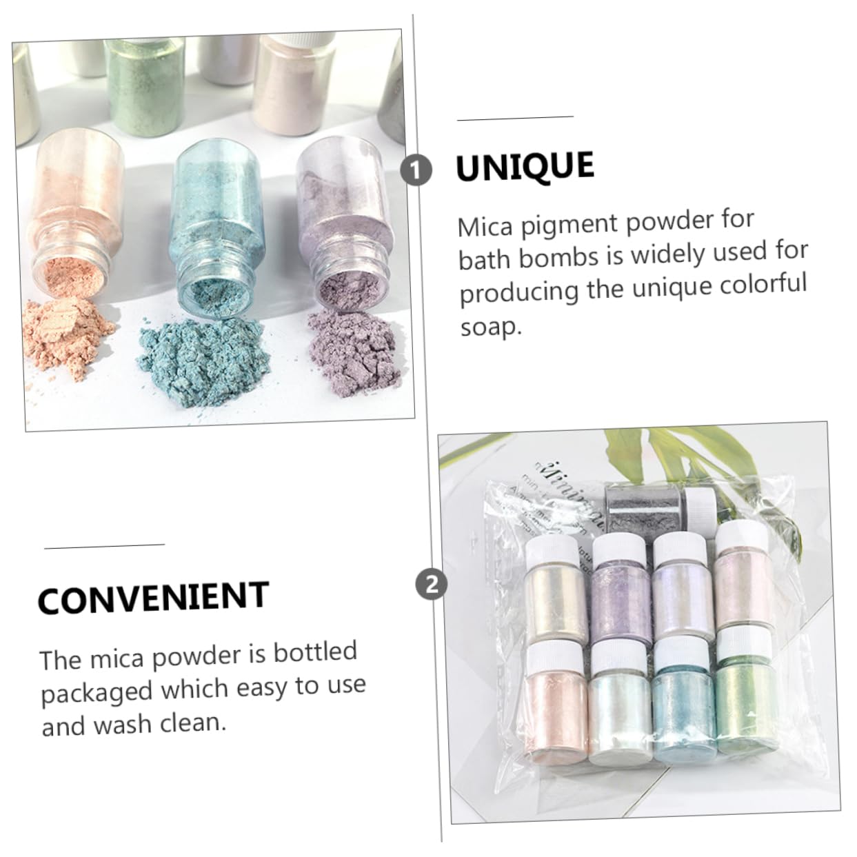 Angoily 2 series Polvo Polarizado Pigmento Tonificador Tinte Iridiscente Polvo De Mica Para Uñas Para Cambiar Labios Resina Epoxi Colorante De Mica Brillante 9 piezas*2