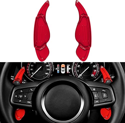 Miniatura 8 de Yoursme Cubierta de aluminio para la palanca de cambios del volante, accesorios interiores para Chevy Chevrolet Camaro 2016-2022, para Chevy C7