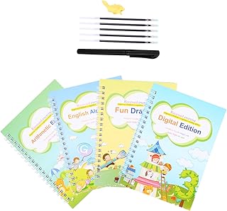 CIYODO 1 Conjunto De Caderno Em Inglês Caderno Prático Para Crianças Caderno De Escrita Com Canetas Livro Em Branco Livro De Prática De Escrita Caderno Para Crianças Livro De