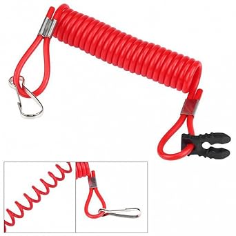 Red Outboard Kill Switch Lanyard Emergency Engine Stop Safety Tether for Suzuki Outboard Motors ABS Plastic Marine Safety Accessory